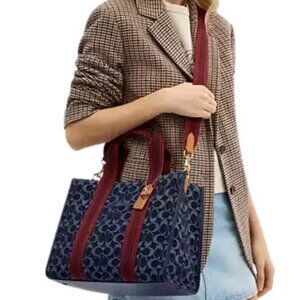 Coach Signature Denim Large Smith Tote Bag #CY698